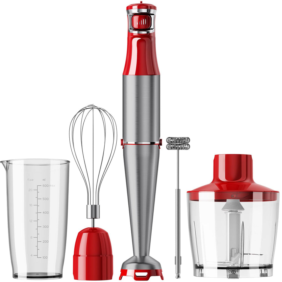 Turelar immersion blender base with attachments for versatile cooking and smooth results