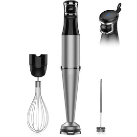 Turelar Immersion Blender 1100W motor delivers powerful blending for silky soups.