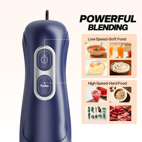 Turelar blender blade assembly with two-pronged blades for smooth purees