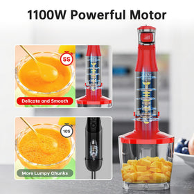 Turelar immersion blender chopper attachment for quick meal prep and chunk-free sauces