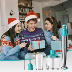 Ergonomic, non-slip grip on the Turelar immersion blender for comfort.