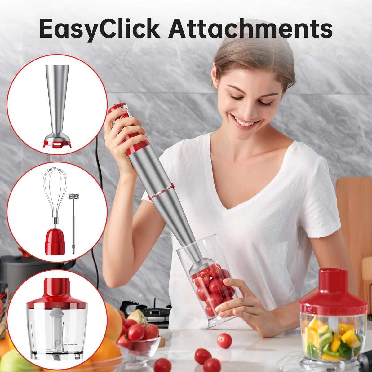 Turelar immersion blender frother attachment creates creamy emulsions for coffee and beverages