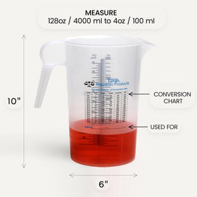 Turnah 64oz pitcher graduations for quick oz and ml conversions
