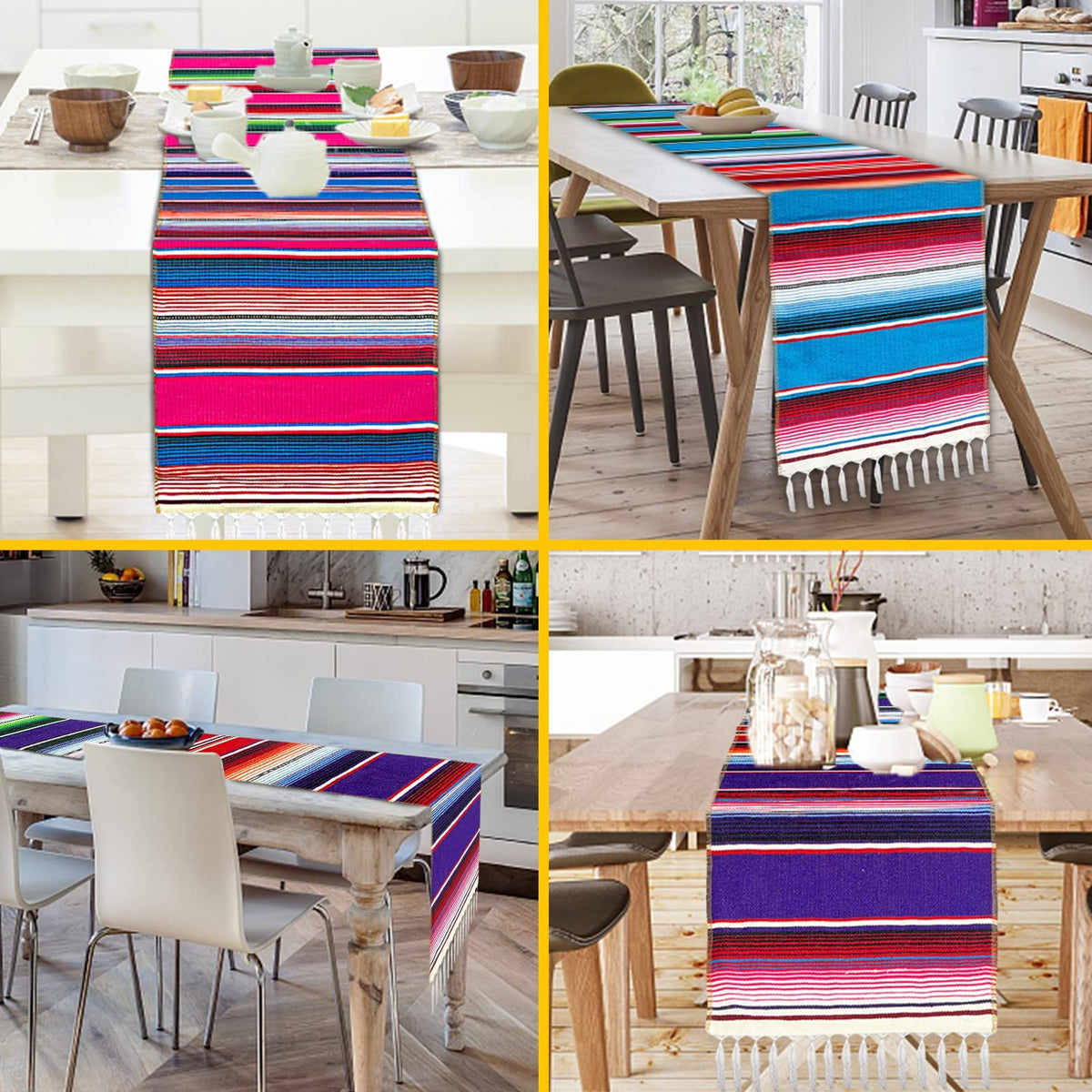 TURNMEON canvas table runners are washable and fade-resistant for repeated use.