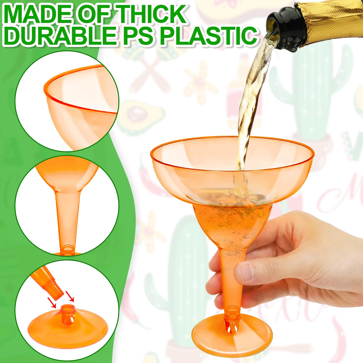 TURNMEON neon margarita glass top yellow for sunny celebrations