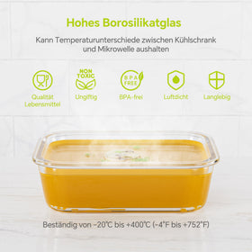 TUSEASY microwave and oven safe glass container for convenient reheating.