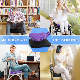 Compact, portable comfort for car seats or wheelchairs with TushGuard.