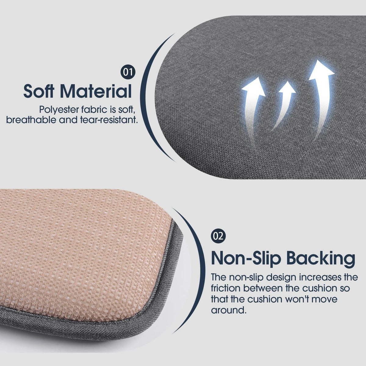 TushGuard non-slip bottom cushion keeps chairs in place during meals