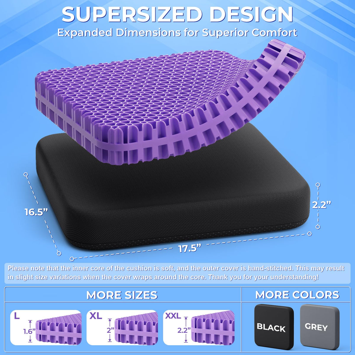 Breathable cooling pattern on the TushGuard cushion improves airflow.