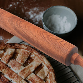 TUSIWIT Sapele wood rolling pin ideal for pizza, pie crust, and cookies.