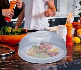 Versatile microwave accessory suitable for reheating and steaming foods.