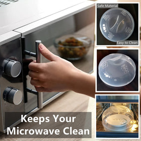 Tusjiain 2-pack splatter cover keeps microwaves clean and makes cleanup easier.