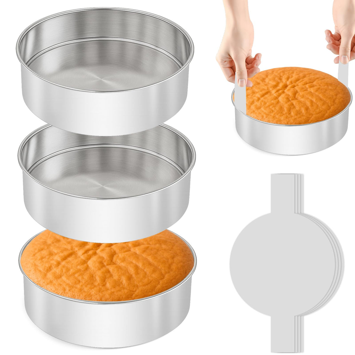 Tutikuki 6inch cake pans trio for versatile baking with even heat distribution.