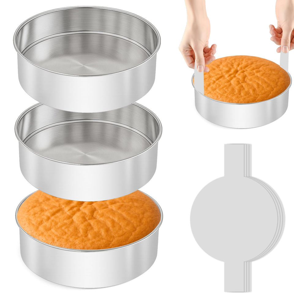 Tutikuki 6inch cake pans trio for versatile baking with even heat distribution.