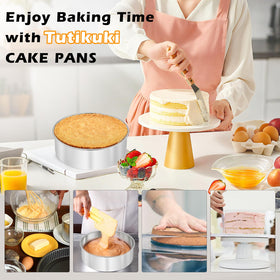 Tutikuki 2inch tall straight-walled pans support even layered creations.