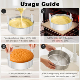 tutikuki 8-inch cake pan 3-piece set ready for batch baking and cooling
