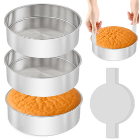tutikuki 8-inch cake pan front view highlights mirror finish for professional presentation