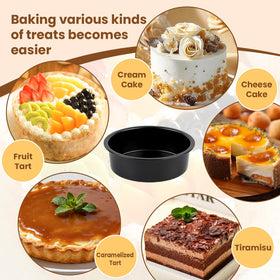 Tutikuki pans displayed to emphasize leak-proof bottom and straight sides.