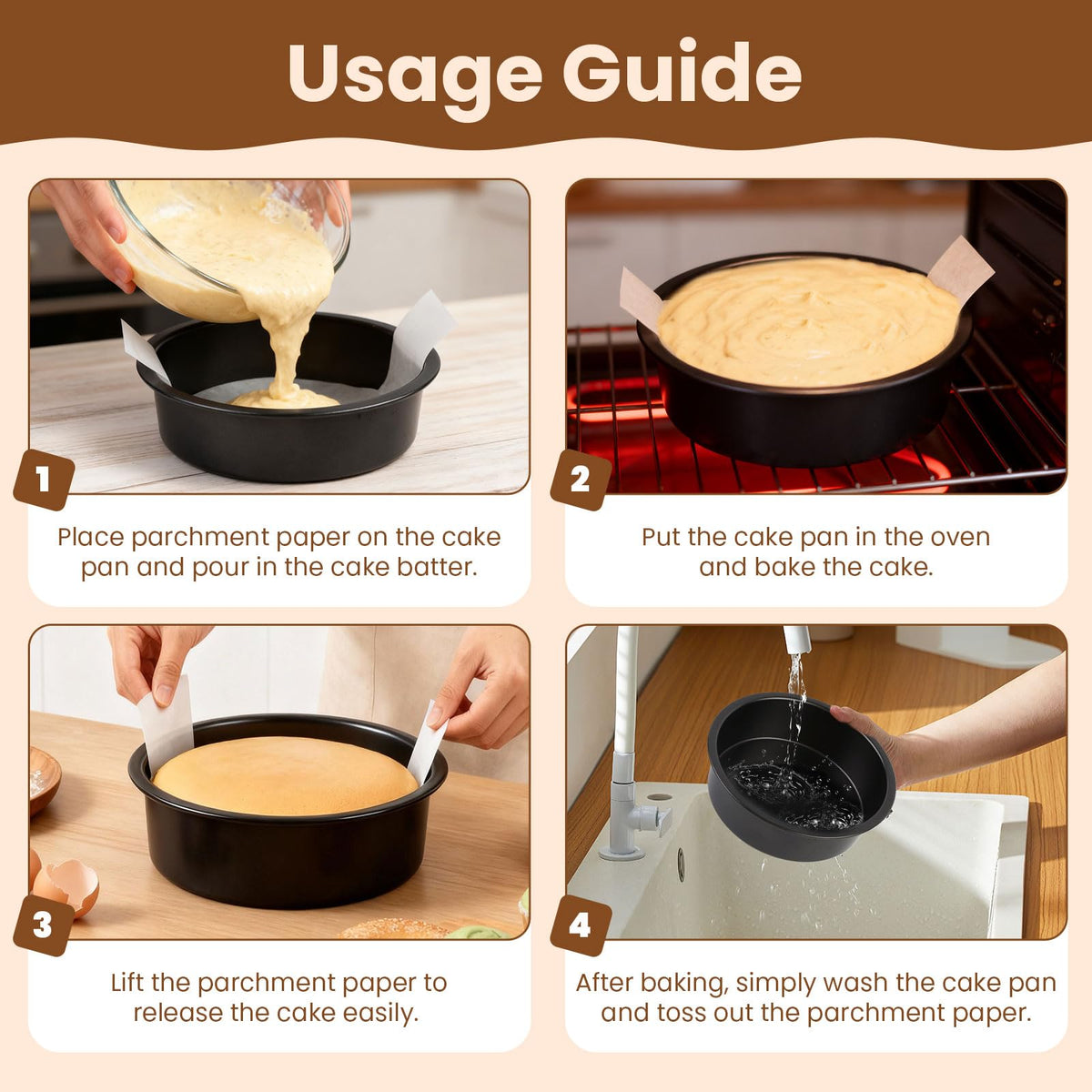 Tutikuki nonstick coating on pans promises easy release and simple cleanup.