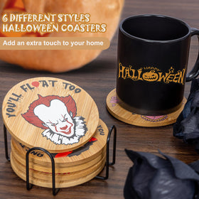 TuTuArt horror coaster character-3 design, sturdy natural wood material.