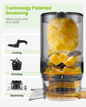 TUUMIIST juicer simplifies cleanup with included brush for quick cleanups.