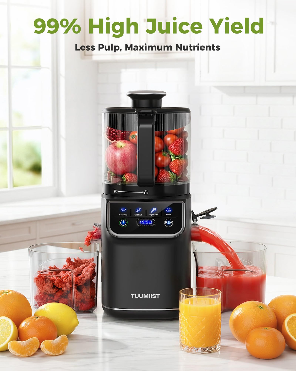High-yield cold-press extraction preserves clarity and nutrients with minimal heat.