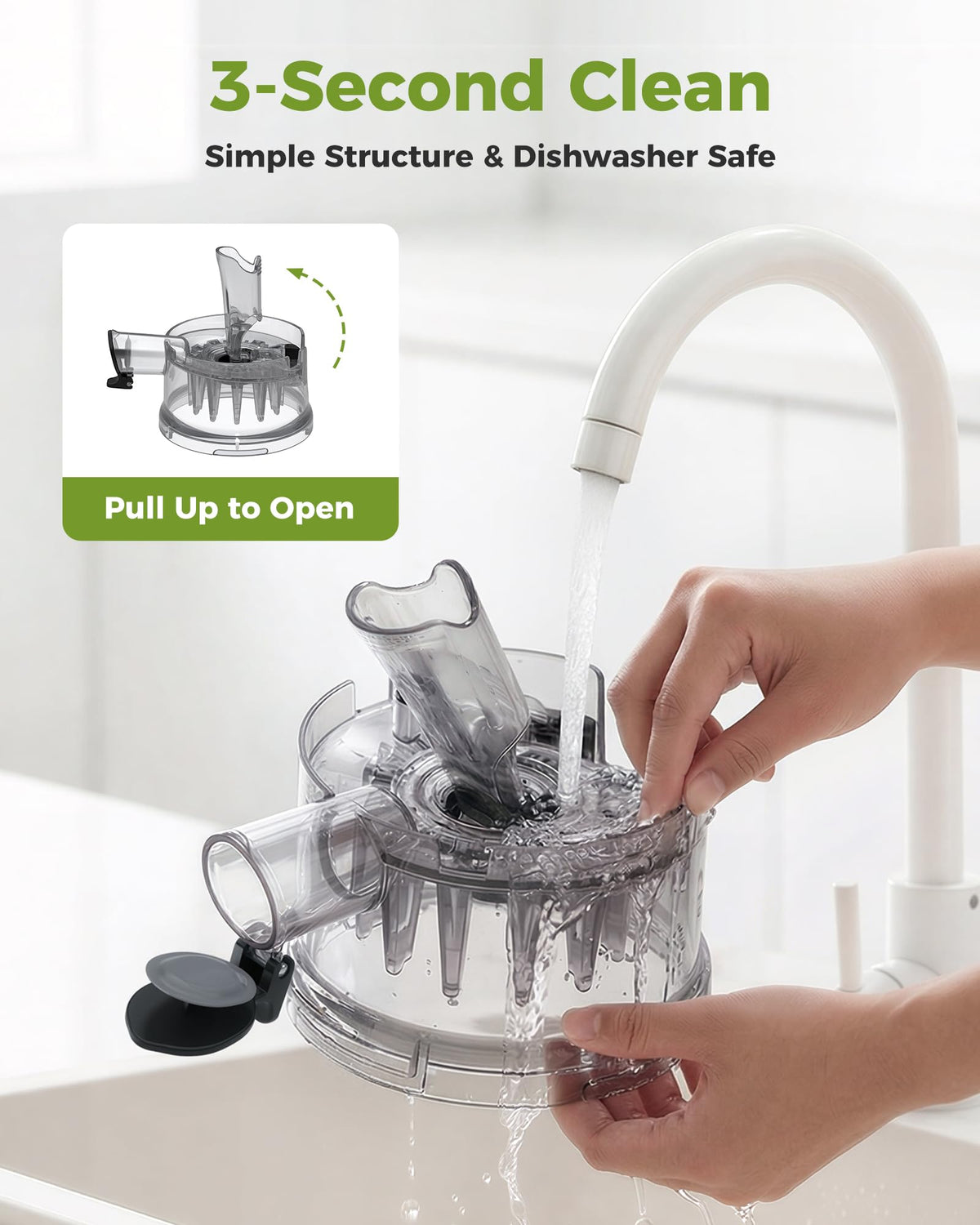 TUUMIIST 3-in-1 juicer smart touch control panel for easy juice, milk, or sorbet selection.