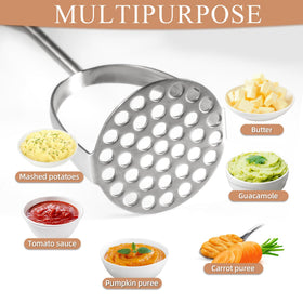Tuyotue versatile masher works on avocados, potatoes, beans, and vegetables.
