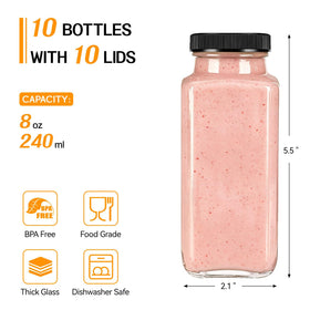 TUZAZO bottle stack with airtight lids highlights secure storage for smoothies and cold beverages.