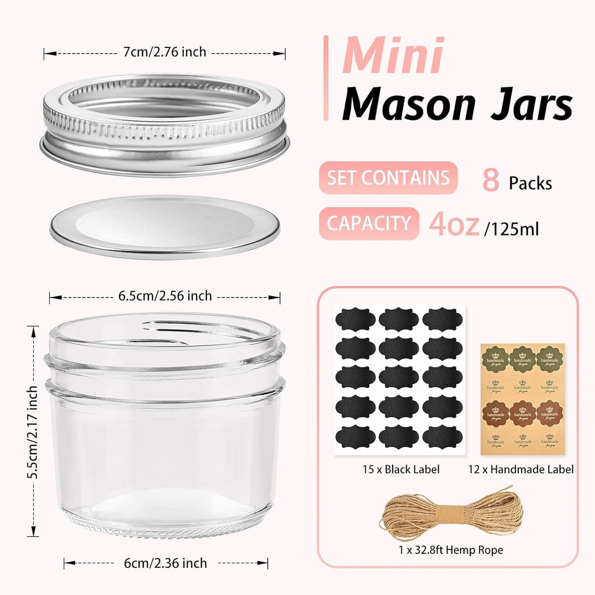 TUZAZO regular-mouth 4oz jar highlights easy filling and thorough cleaning after use.