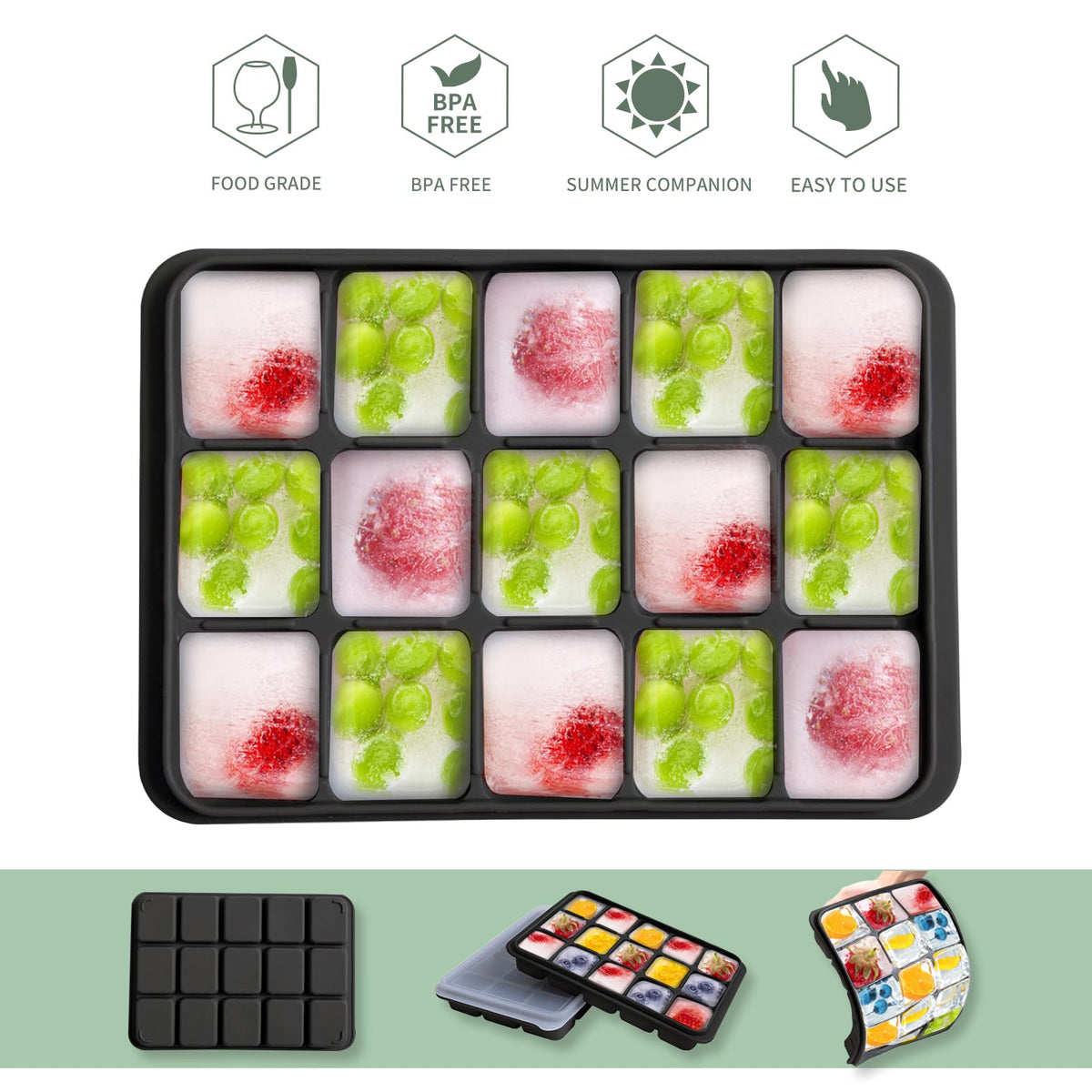 Tvmania set yields 30 cubes for cocktails or baby food.