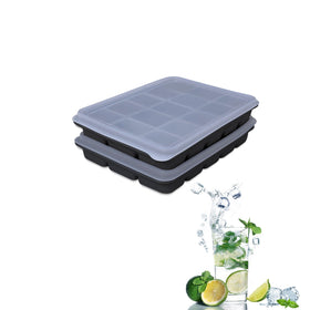 Tvmania two-set silicone ice cube trays with lids for freshness.