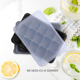 Tvmania lid-sealed ice cube trays close-up showing easy release.
