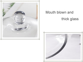 Twakutwaku sturdy glass topper protects desserts on a cake plate or stand