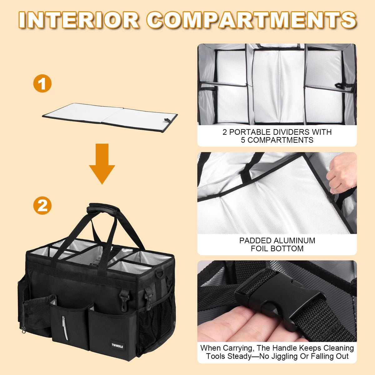 TWINDLE durable Oxford cloth cleaning caddy designed for daily use.