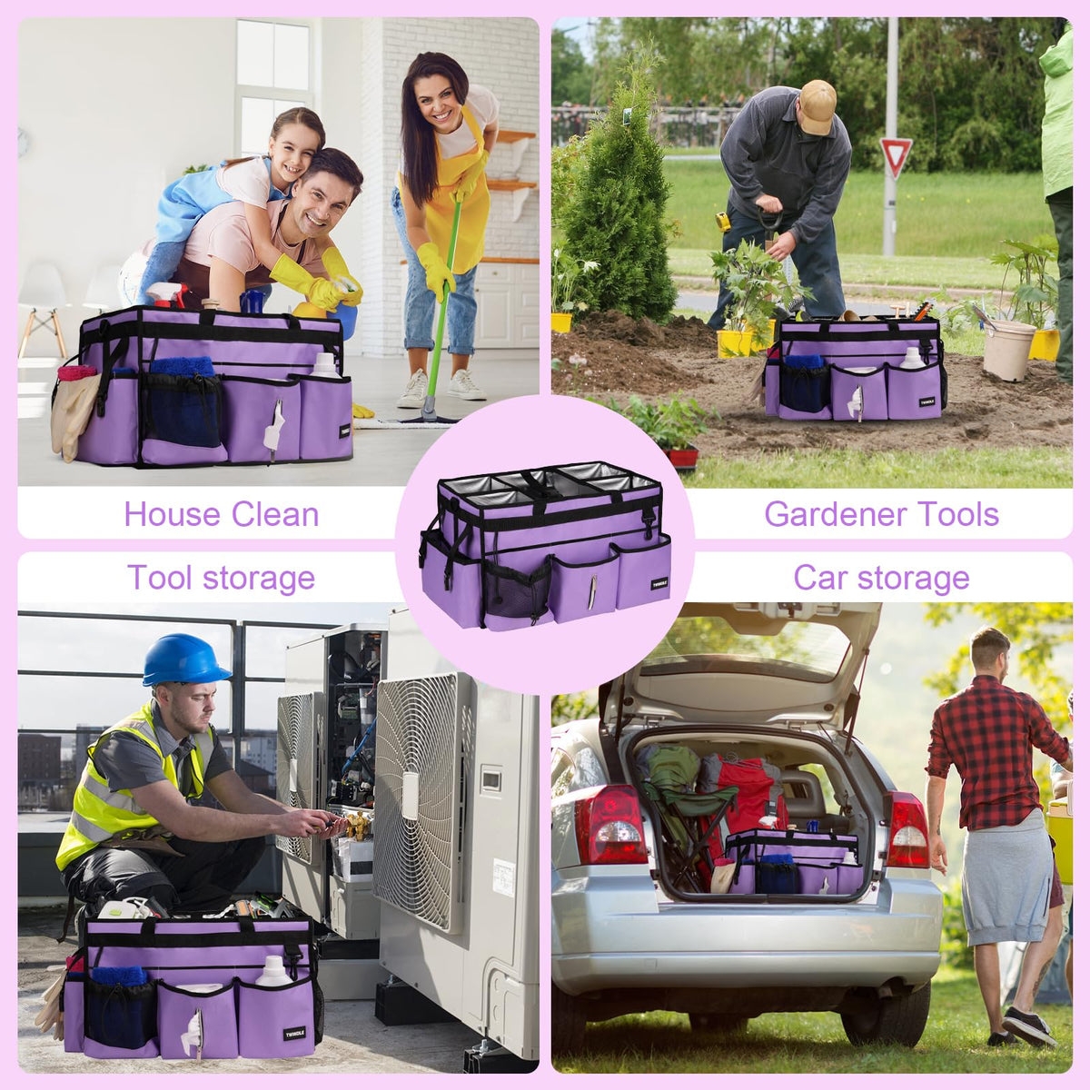 Twindle cleaning caddy large and tall bottle fit expands storage options.
