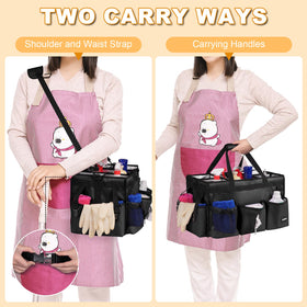 TWINDLE cleaning caddy movable compartments for organized supplies.
