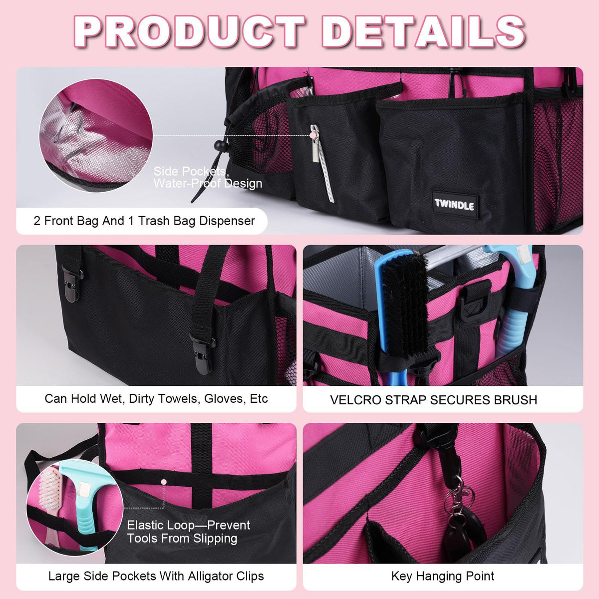TWINDLE front pockets and mesh pocket for essentials