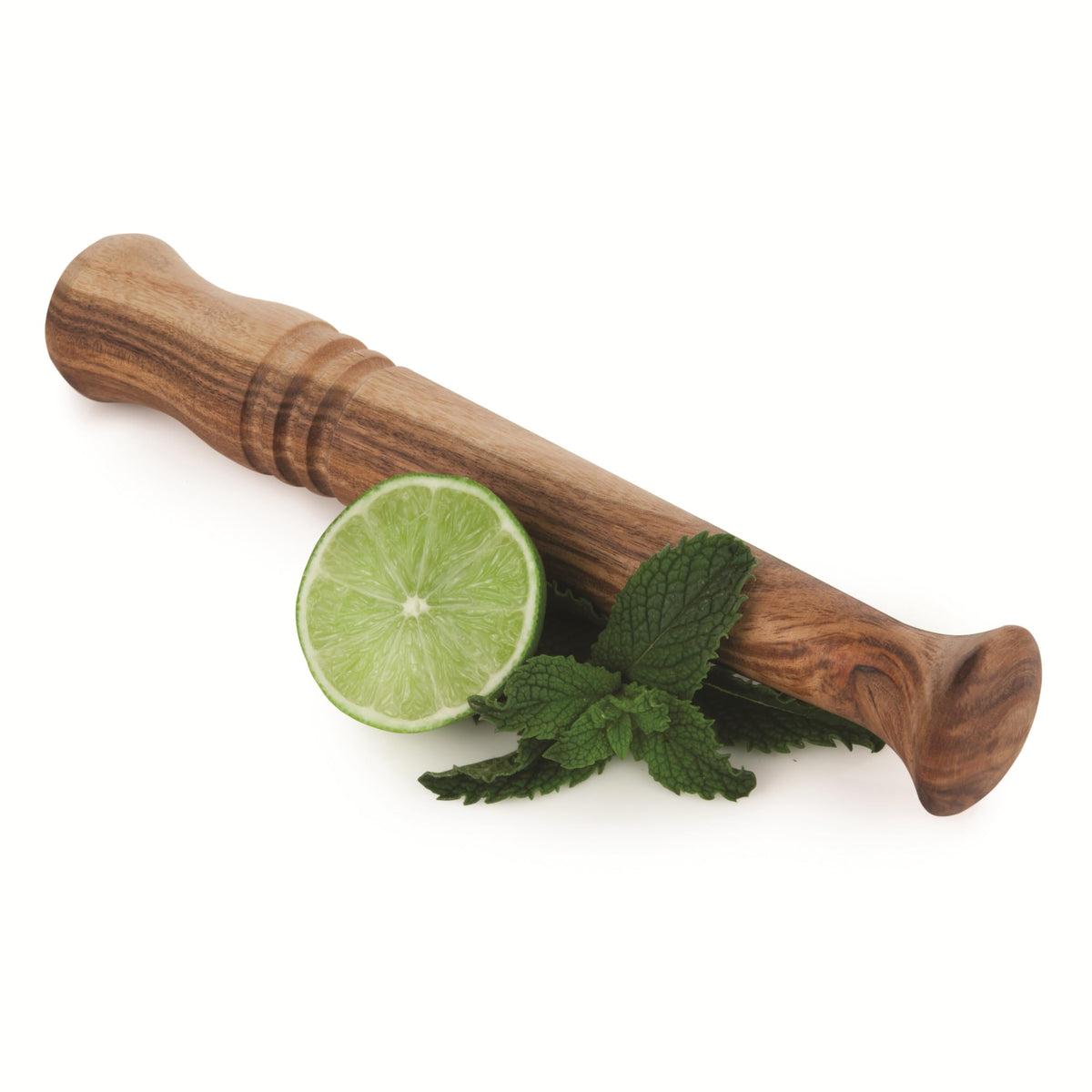 Twine Acacia Wood Mojito Muddler in full view for citrus and herb muddling.
