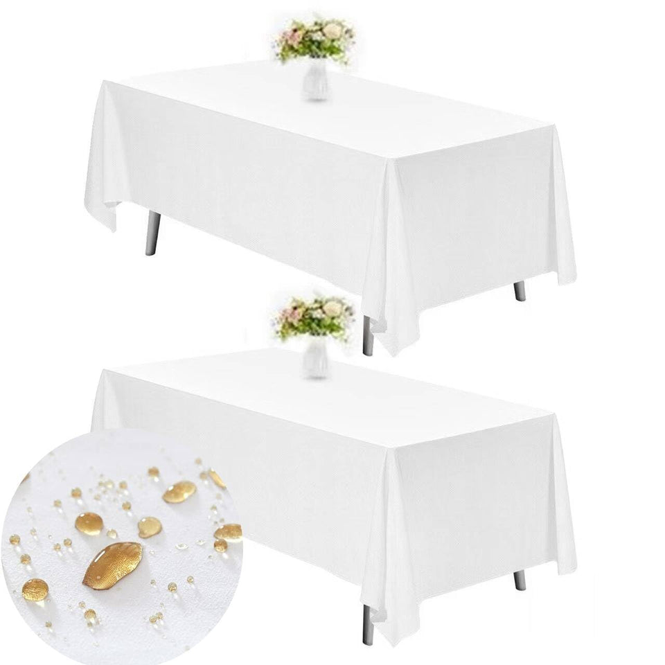 TWINRPET TWINPRET rectangle tablecloth 60x102 inches white for 6-foot tables