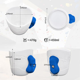Two Stones ceramic mug with heavy pinch provides satisfying weight and warm beverage experience.