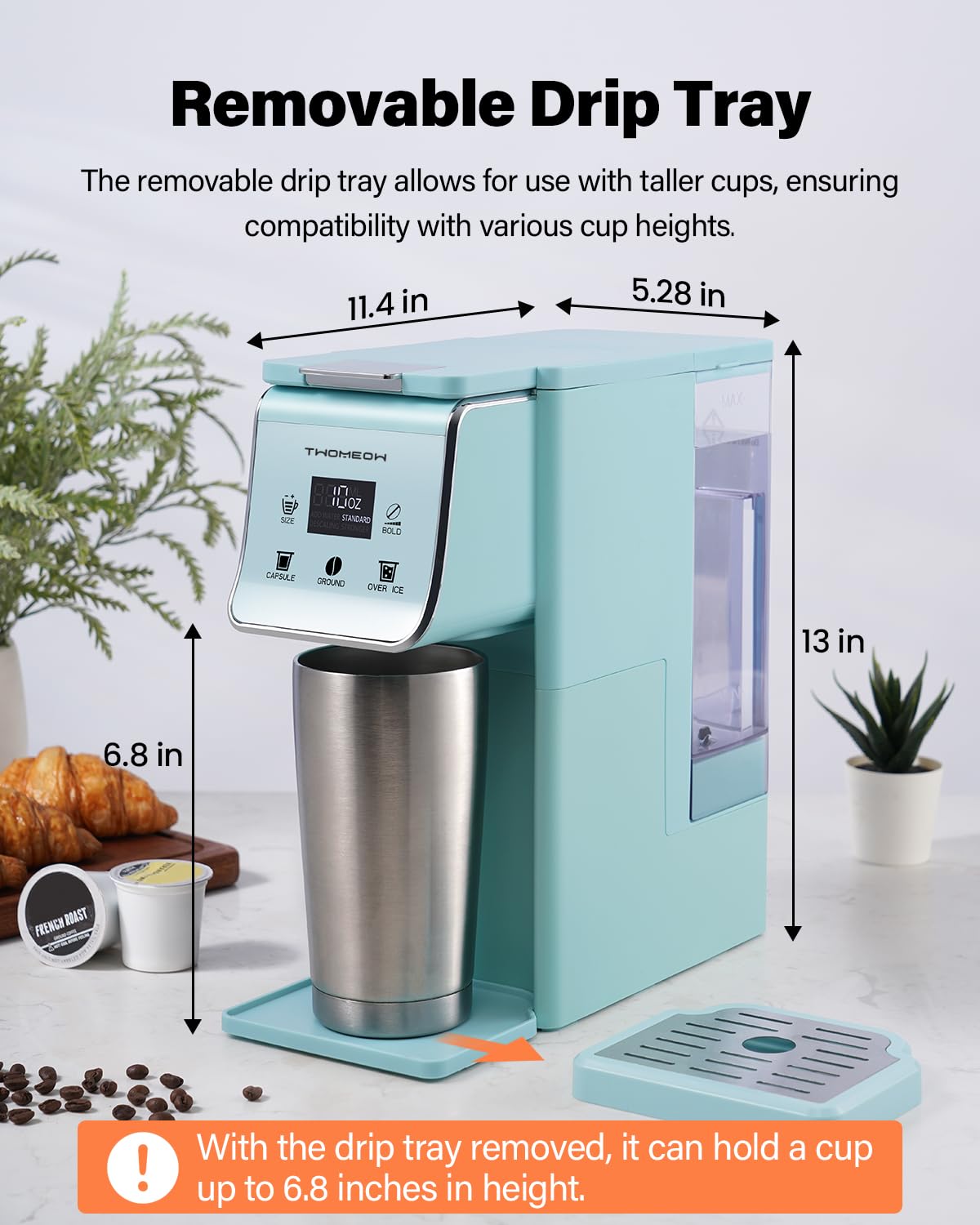 TWOMEOW automatic shut-off feature promotes energy saving after brewing