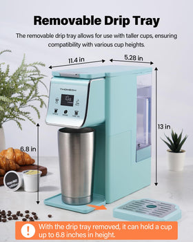 TWOMEOW automatic shut-off feature promotes energy saving after brewing