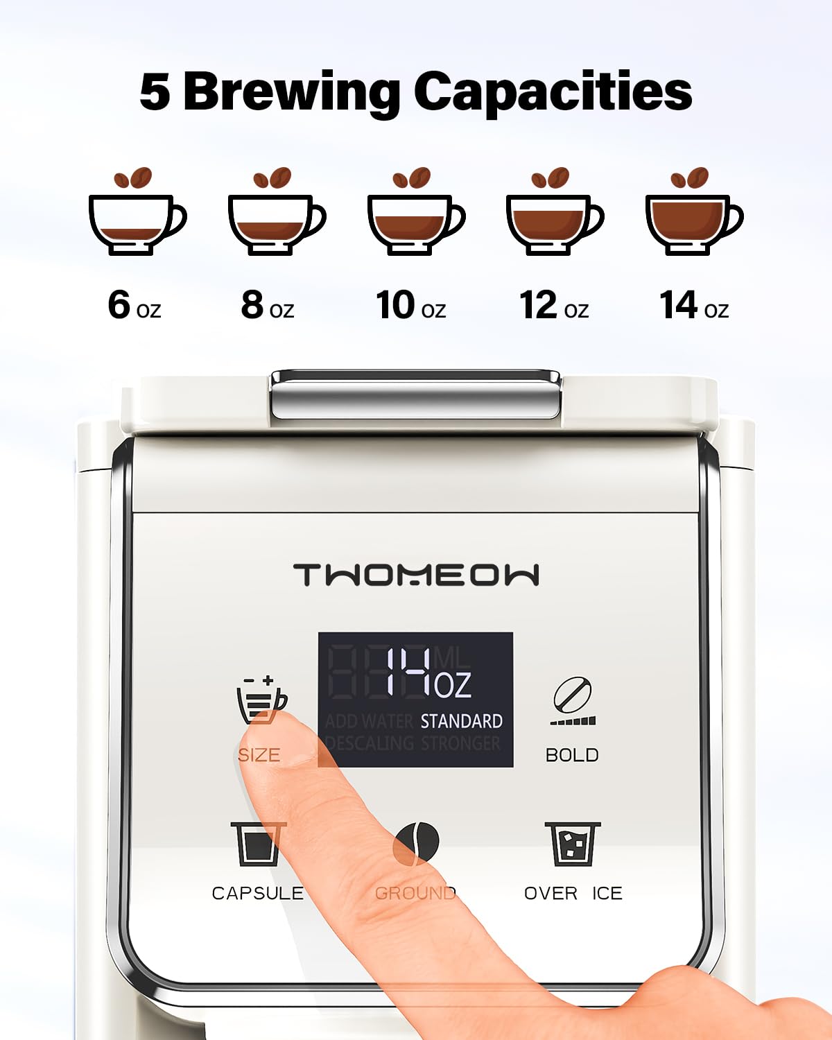 TWOMEOW compatibility with K-Cup, ground coffee, and tea using reusable filter.