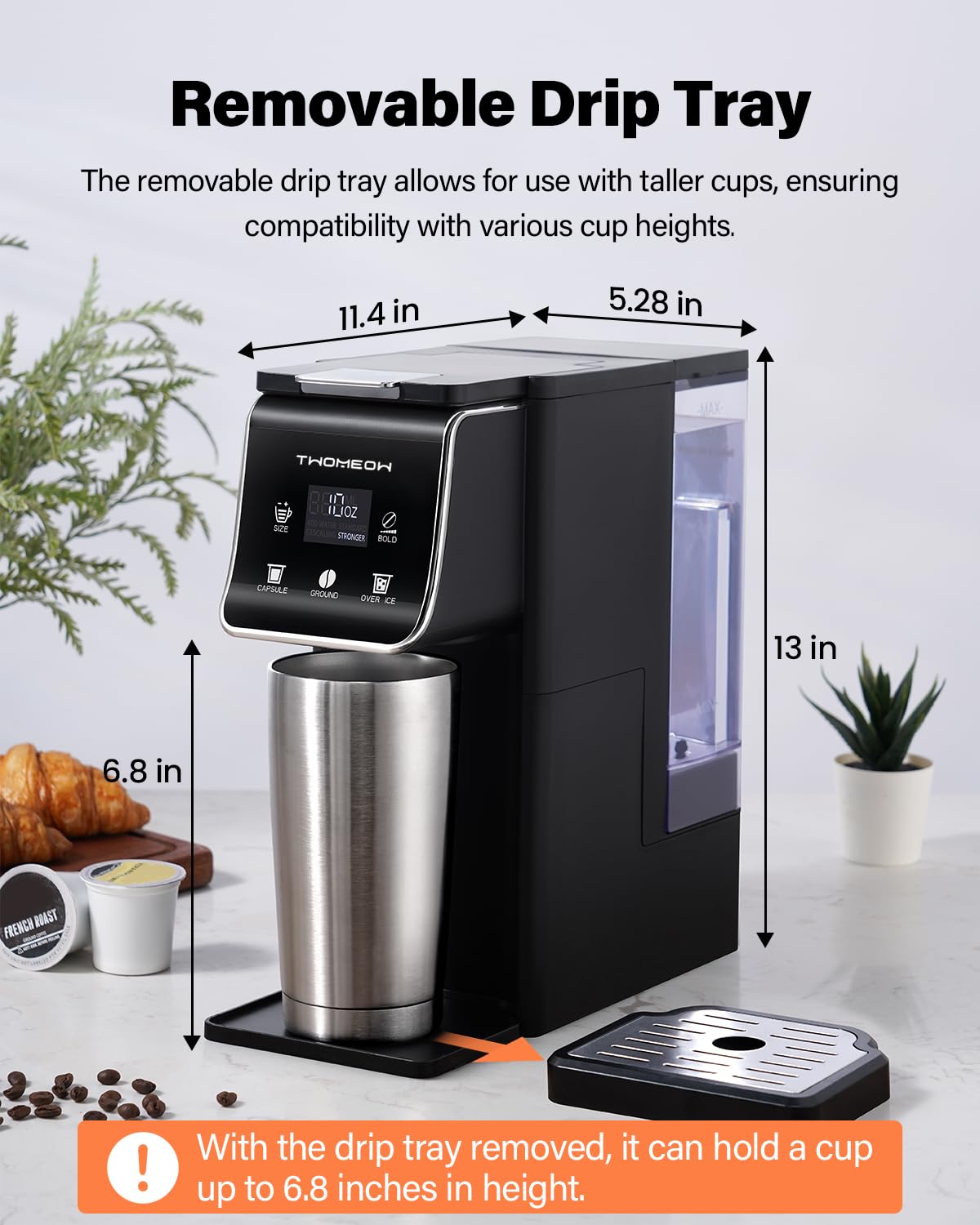 TWOMEOW auto-off mode saves energy after the last brew.