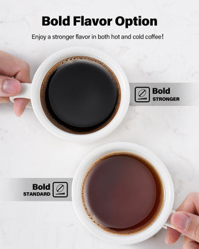 TWOMEOW bold setting delivers stronger brew option for richer flavor.