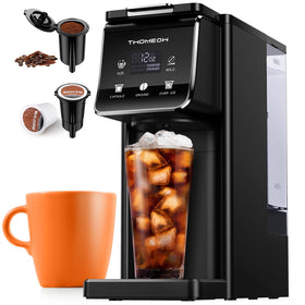 TWOMEOW K-Cup coffee maker brews hot or iced coffee quickly.