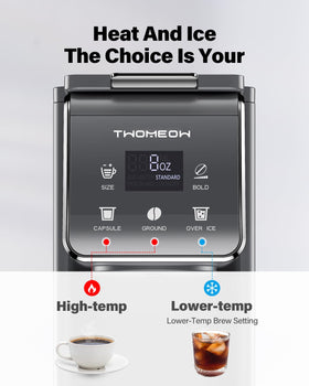 TWOMEOW coffee maker water tank removable for easy refills during busy mornings.