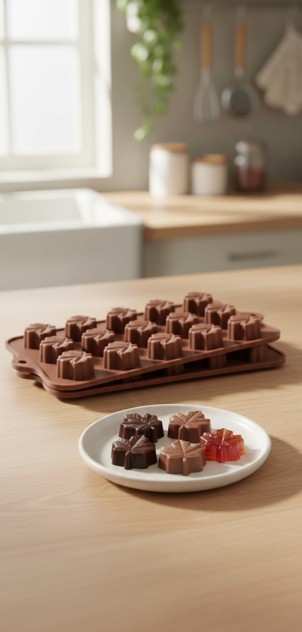 TYH maple leaf mold adds crisp detail to fall desserts and gifts.