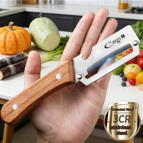 Tyheuca curved-blade peeler performing pumpkin peeling